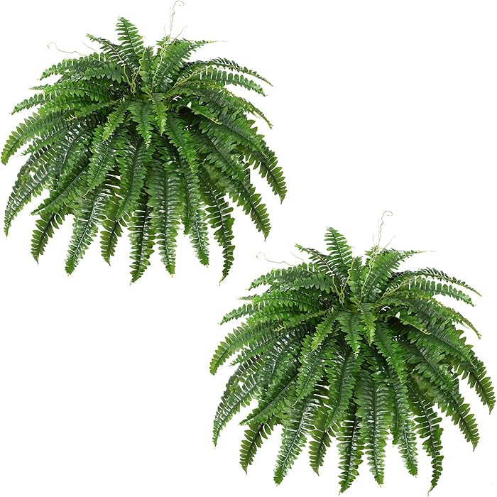 Dkaltm Artificial Boston Fern Bush- Set of 2 Large Artificial Ferns for Outdoors, 45Inch Large Fa... | Amazon (US)