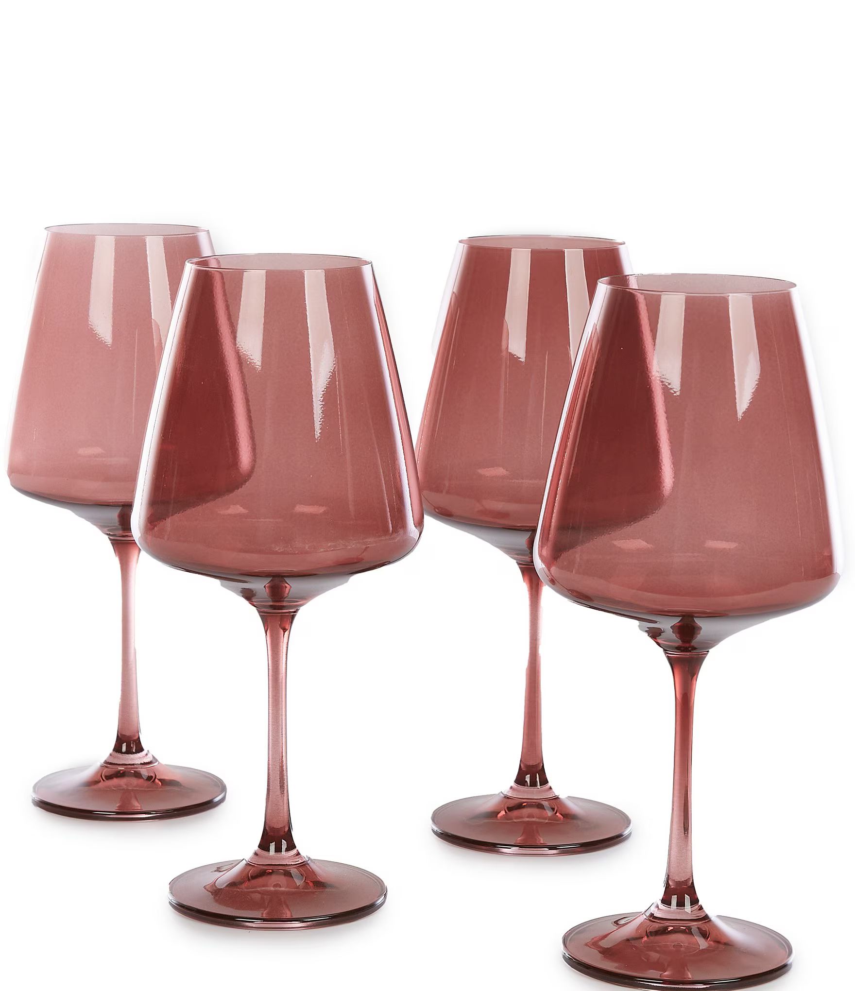 Colored Stemmed Blown Glass Wine Glasses, Set of 4 | Dillard's