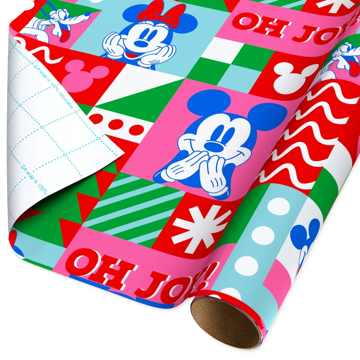 Plus Mark 40 in. Disney's Mickey and Minnie Mouse Christmas Wrapping Paper with Cutlines, Multi-C... | Walmart (US)