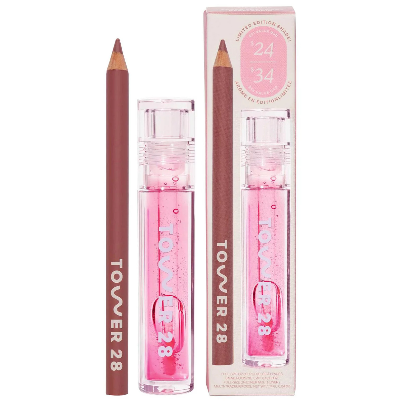 Tower 28 Beauty Line + Shine Lip Pencil and Lip Gloss Gift Set, Size: 0.50 Oz, None | Kohl's
