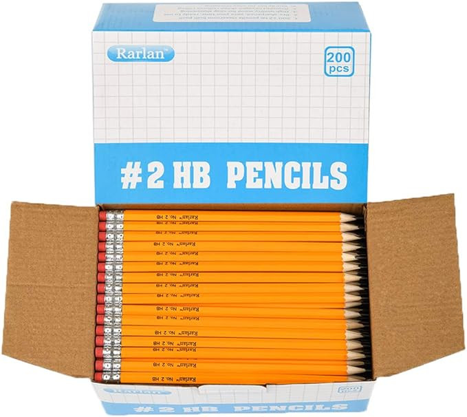 Wood-Cased #2 HB Pencils, Pre-sharpened, 200 Count Bulk Pack | Amazon (US)