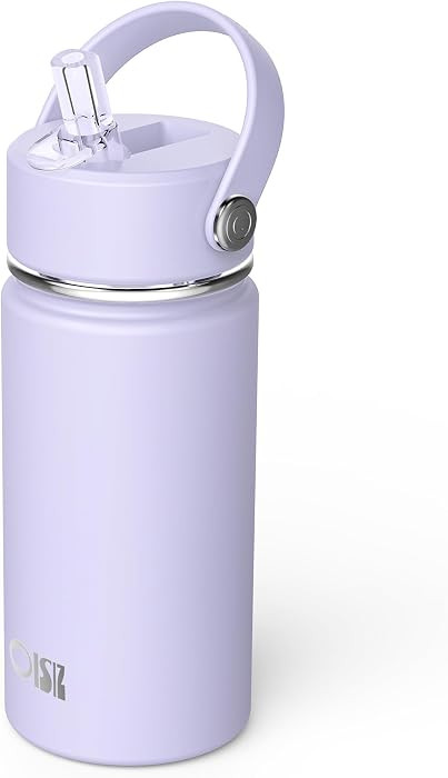 OISIZ Kids Water Bottle with Straw Lid 14oz, Vacuum Insulated 316 Stainless Steel Water Bottles f... | Amazon (US)