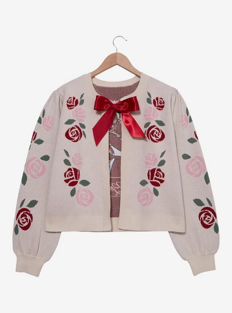 Disney Beauty and the Beast Rose Bow Tie Women's Plus Size Cardigan — BoxLunch Exclusive | BoxLunch