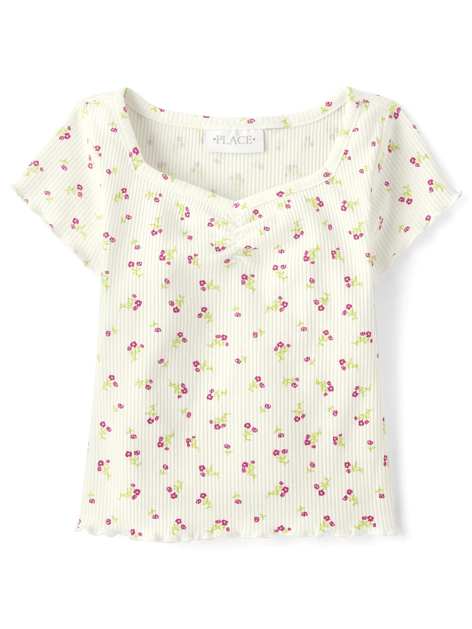 The Children's Place Girls Short Sleeve Ribbed Cropped T-Shirt, Sizes XS-XXL | Walmart (US)