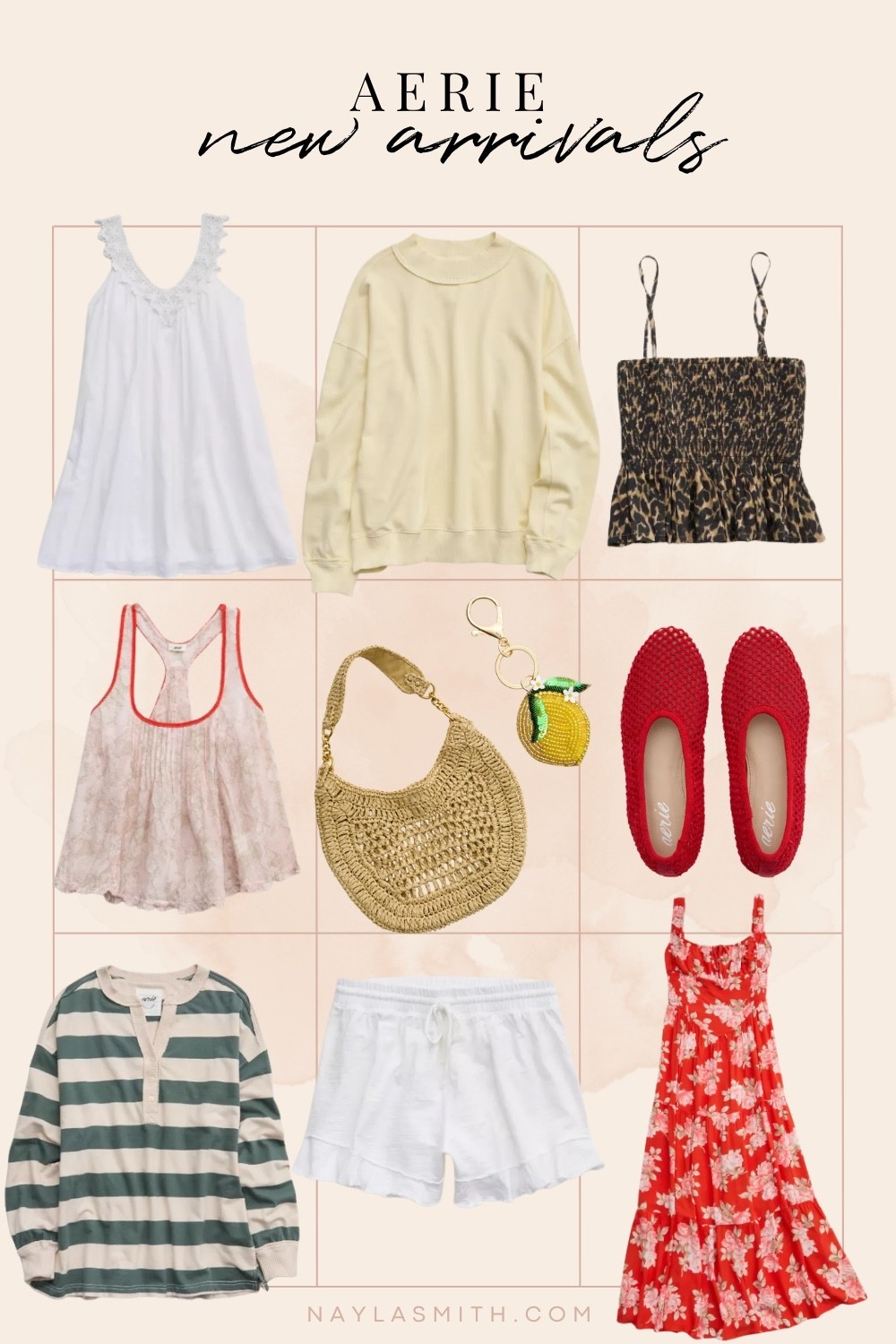Aerie new summer arrivals!! Floral maxi dress, butter yellow sweatshirt, crochet flats, white shorts, leopard tube top, crochet shoulder bag, striped sweatshirt


#LTKstyletip #LTKsale #LTKsummer