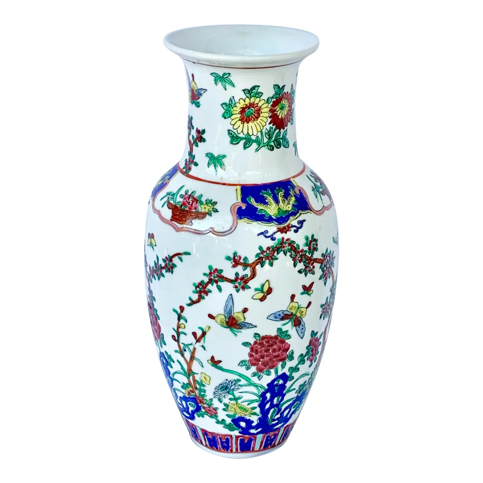 Vintage Chinoiserie Vase | Chairish