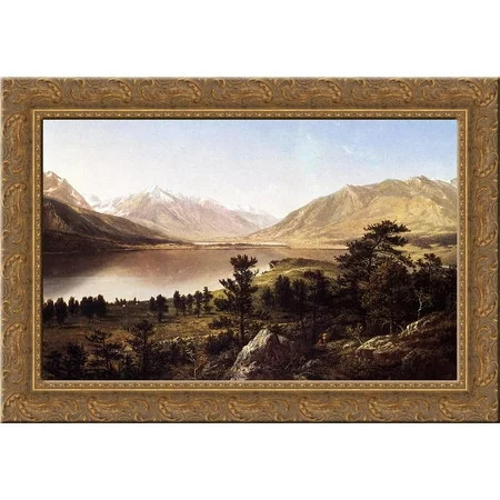 Upper Twin Lakes in the Colorado Rockies 24x18 Gold Ornate Wood Framed Canvas Art by David Johnson | Walmart (US)