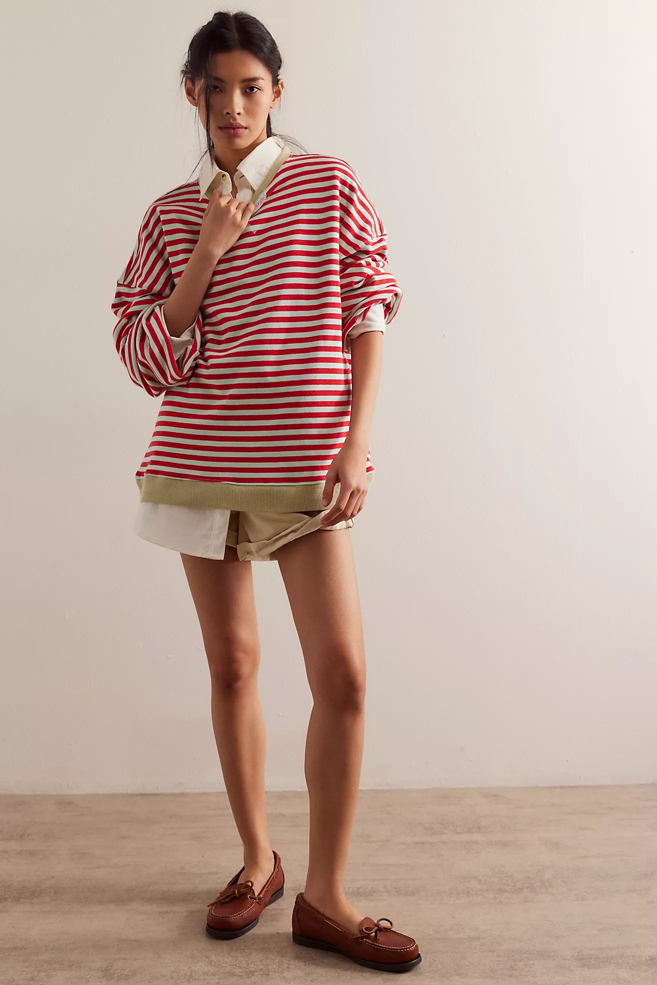 Classic Striped Oversized Crewneck | Free People (Global - UK&FR Excluded)