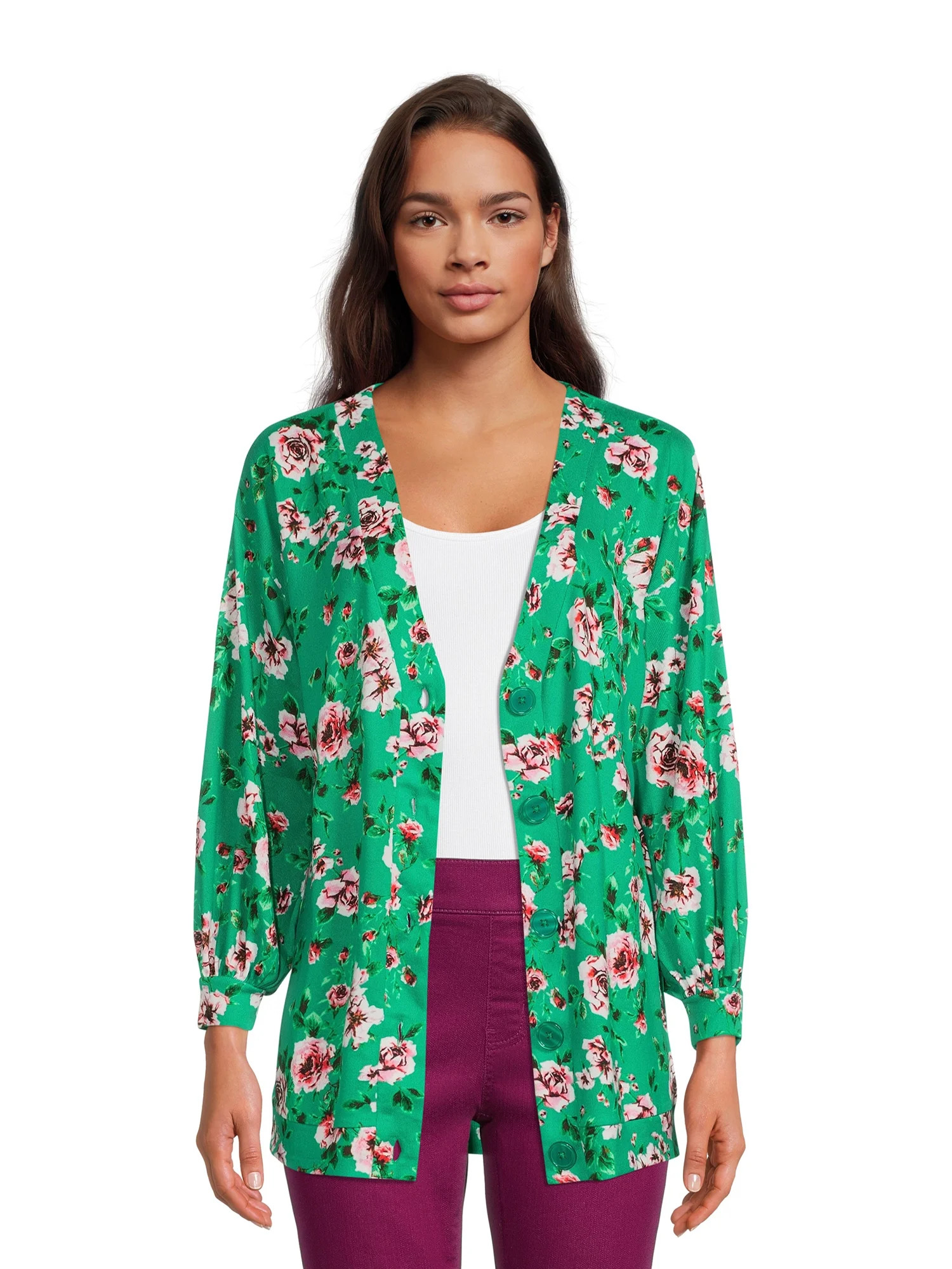 The Pioneer Woman Blouson Sleeve Cardigan, Women's | Walmart (US)