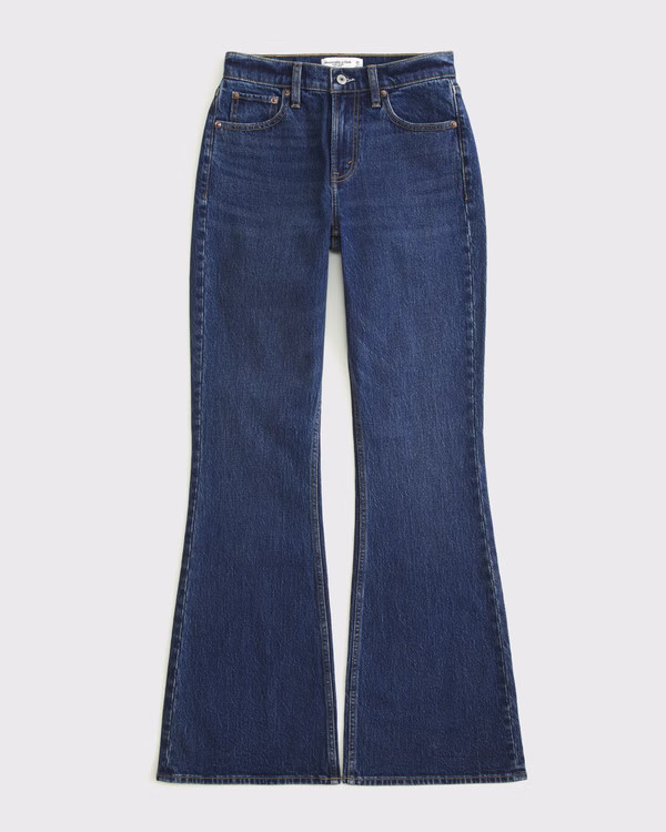 Women's Curve Love High Rise Flare Jean | Women's Bottoms | Abercrombie.com | Abercrombie &amp; Fitch (US)