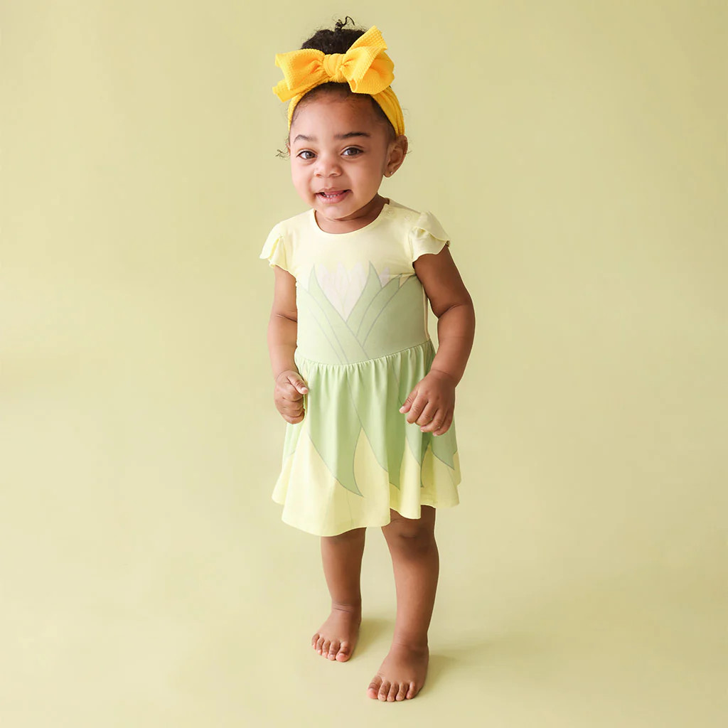Disney Princess Green Baby Bodysuit Dress | Tiana | Posh Peanut