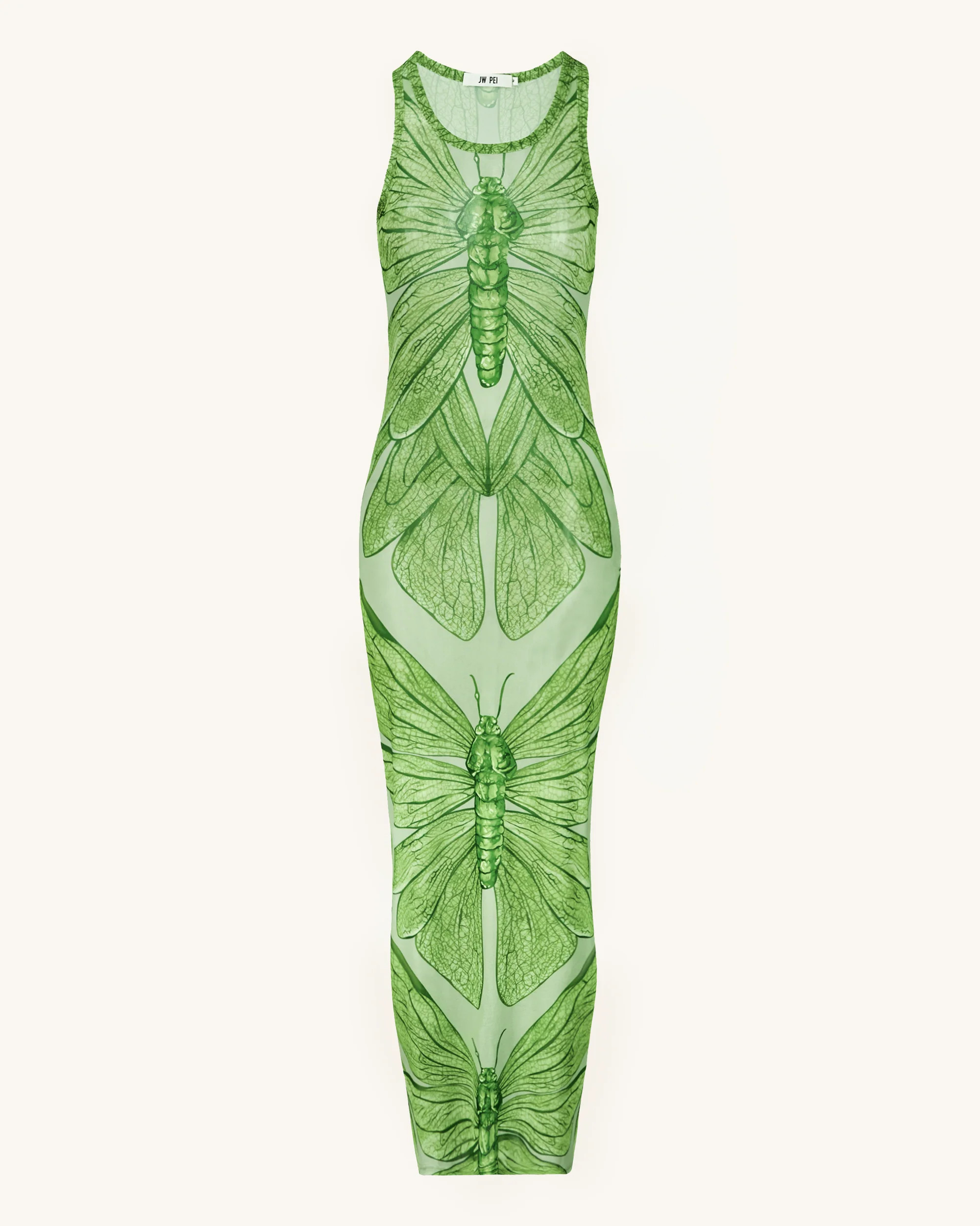 Dragonfly Axis Tank Mesh Dress - Green | JW PEI US