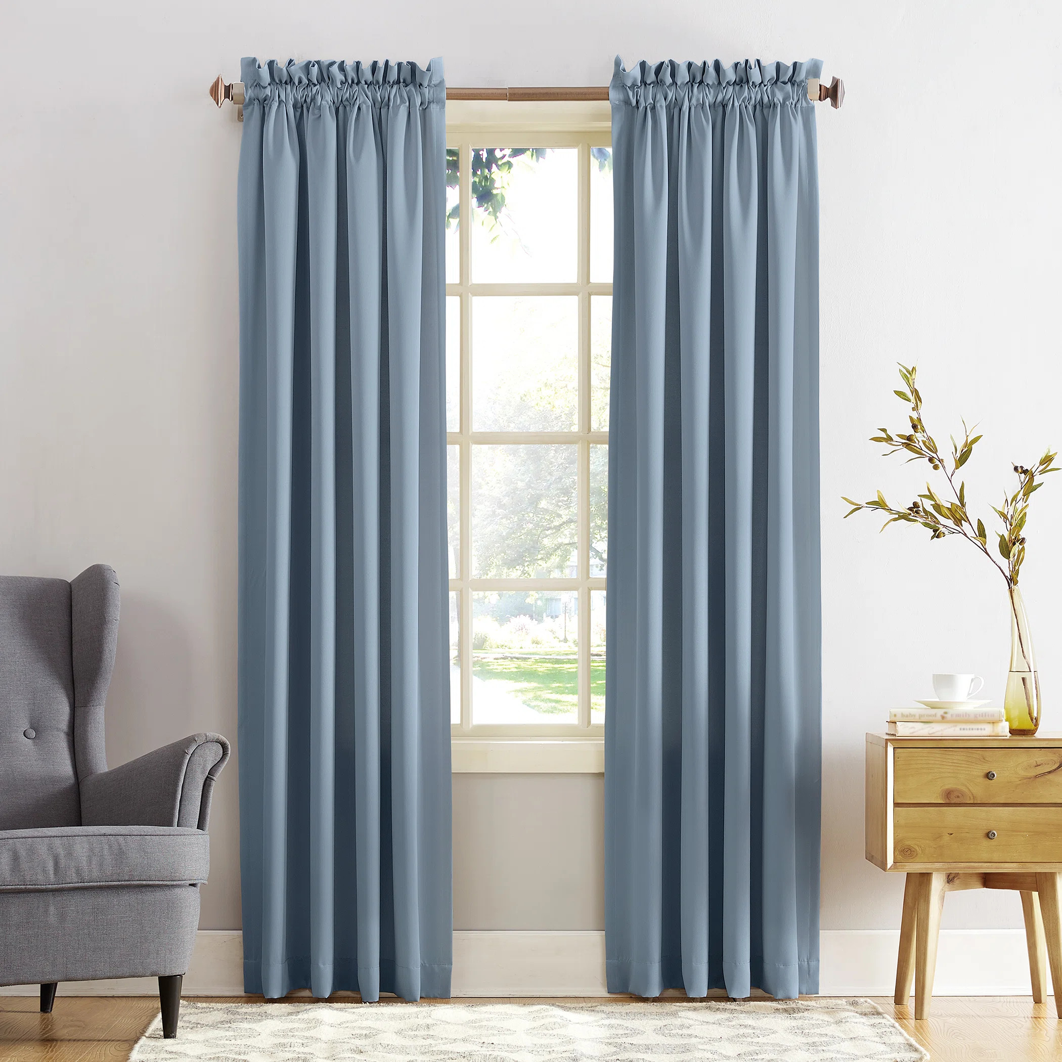 Millen Wayfair Basics® Thermal Room Darkening Rod Pocket Curtain Panel | Wayfair North America