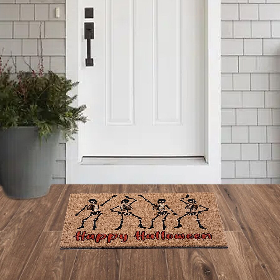 Style Selections 18-in x 30-in Natural Coir Non-Slip Grip Indoor or outdoor Summer Door Mat Lowes... | Lowe's