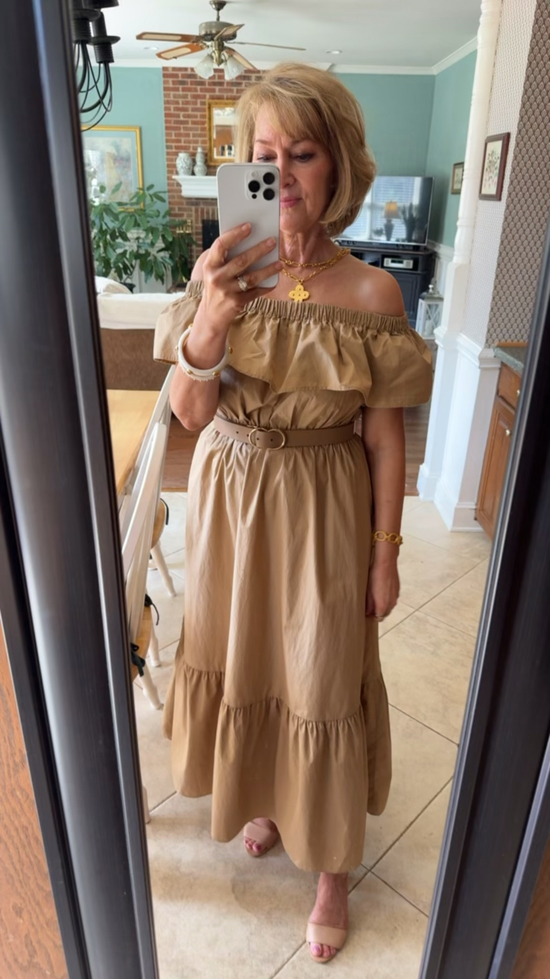 This on or off the shoulder dress is half off. Fits true to size. Grest dress down for a beach vibe.

#LTKOver40 #LTKSaleAlert #LTKTravel