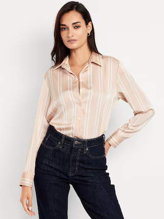 Satin Button-Down Shirt | Old Navy (US)