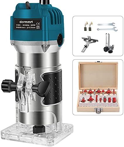 Wood Router with 15pcs 1/4" Collets Router Bits 800w 110v Laminate Milling Engraving Hand Machine Jo | Amazon (US)