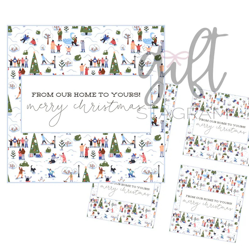 From Our Home to Yours Merry Christmas Gift Tag | DIGITAL DOWNLOAD | Holiday Gift Tags | Merry Ch... | Etsy (US)