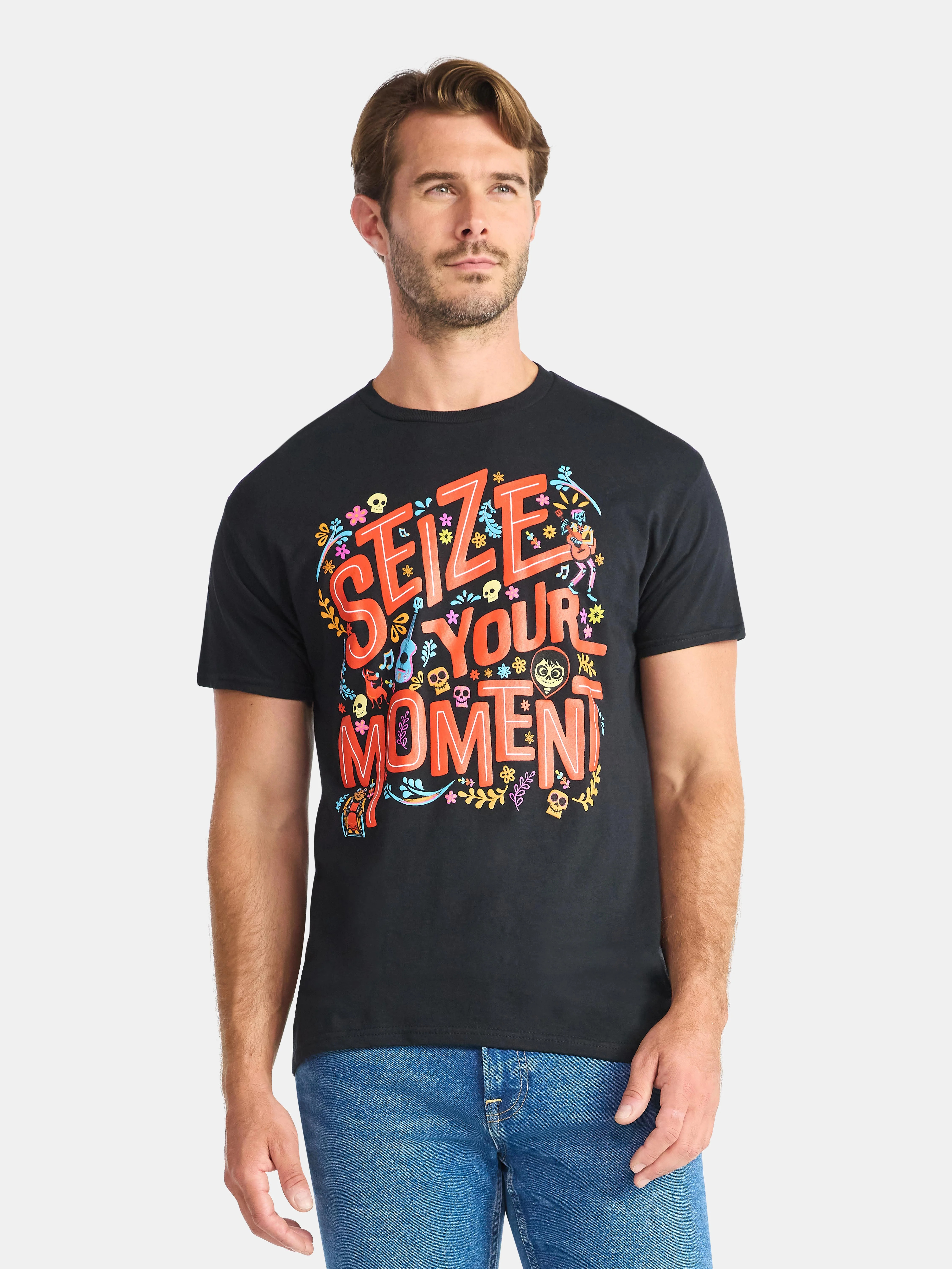 Disney Pixar Coco Men's and Big Men's Seize Your Moment Cotton Graphic Tee, Sizes S-3XL - Walmart... | Walmart (US)