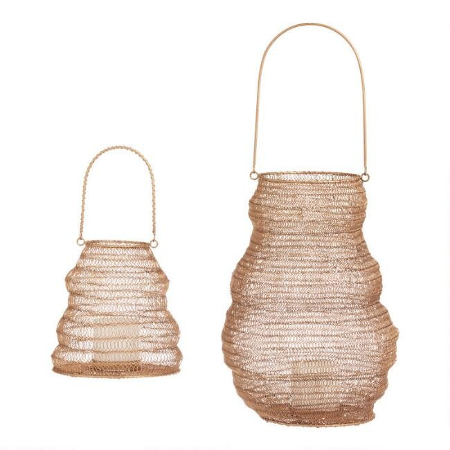 Gold Wire Collapsible Myla Lantern | World Market