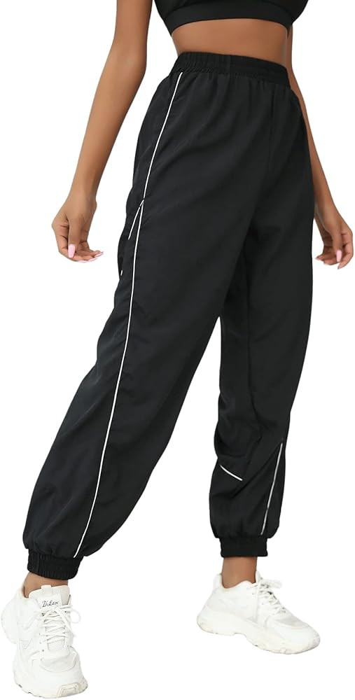 SweatyRocks Women's High Elastic Waist Sweatpants Breathable Athlete Jogger Pants | Amazon (US)