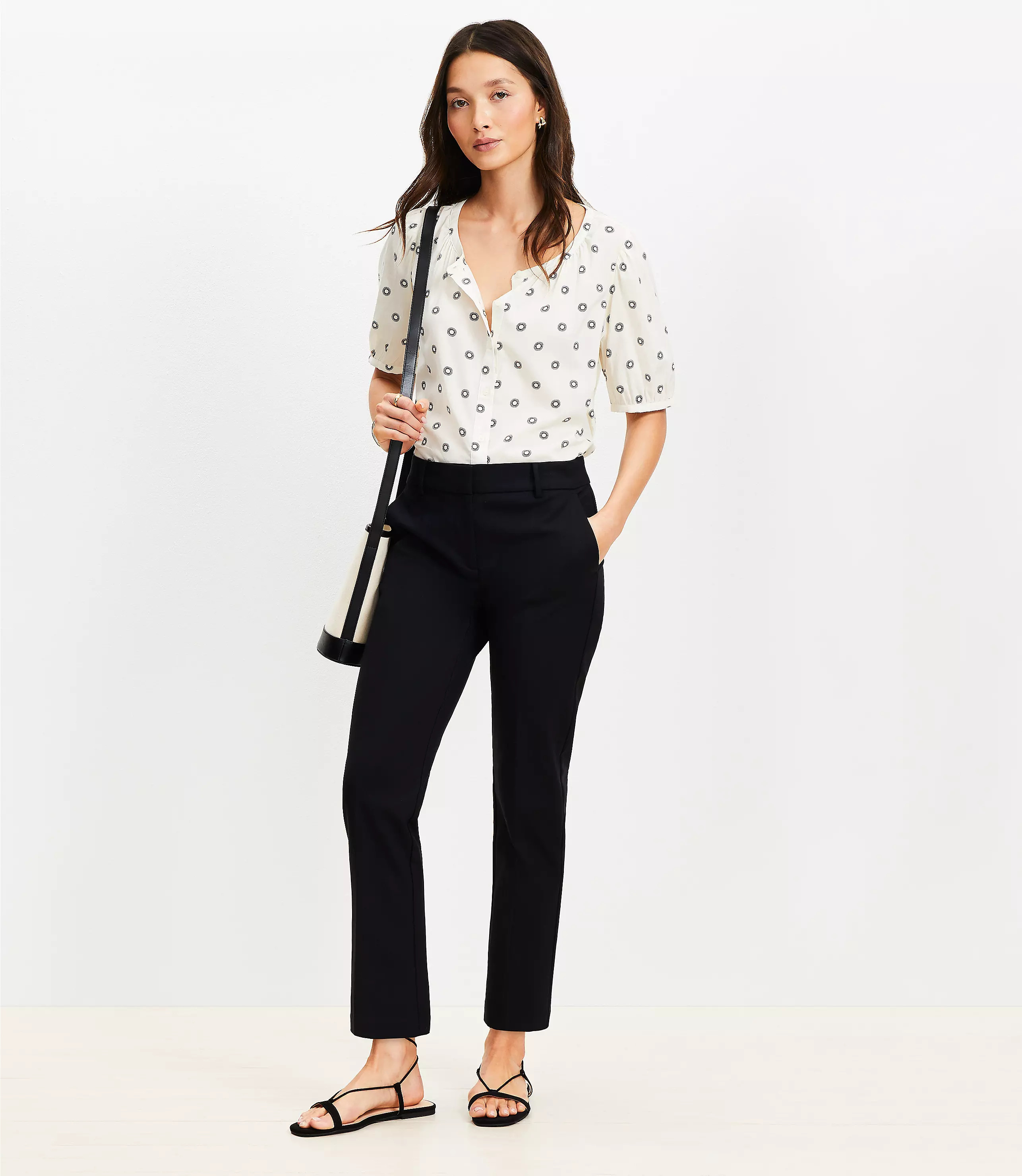 Riviera Slim Pants in Doubleweave | LOFT