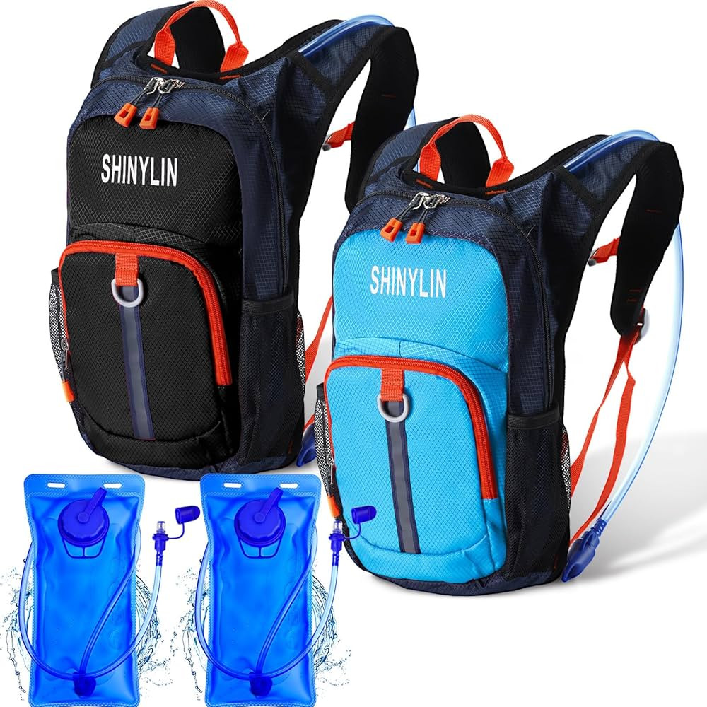 Shinylin 2 Pcs Kids Hydration Backpack with 1.5L Water Bladder Lightweight Kids Hiking Backpack W... | Amazon (US)