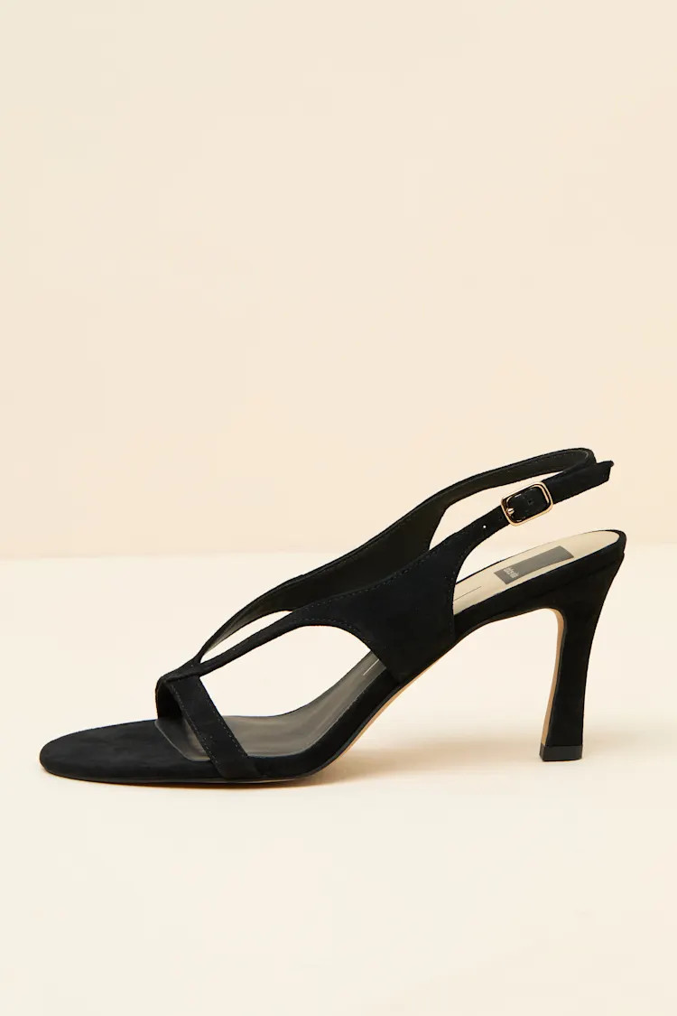 Izela Onyx Suede Leather Slingback High Heel Sandals | Lulus