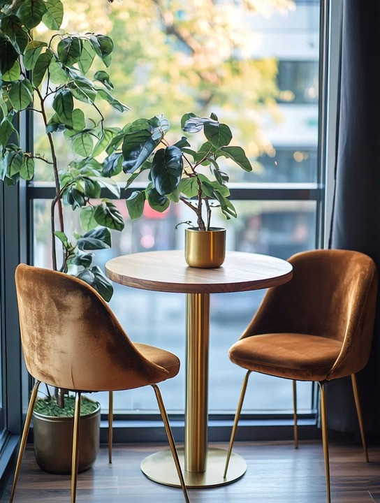 Pick a corner in your home with a view—whether it overlooks the city, a quiet street, your garden, or even a pool—and turn it into your own signature home café moment. This elegant setup, centered around a beautifully designed round table and two velvet chairs with slim gold legs, instantly transforms any overlooked space into a serene retreat. Add a simple planter with greenery to soften the look and bring life into the corner, and let the table become the anchor of your daily ritual. This isn’t just about décor—it’s about creating intentional, peaceful time. A place where you sip your coffee slowly, reflect, read, or simply watch the world go by. The table and chairs do the heavy lifting here: refined, compact, and visually striking, they make the space feel curated without effort. When the product is this well-designed, the lifestyle naturally follows—calm mornings, quiet evenings, and habits that gently turn into moments of daily peace.

#HomeCafeStyle #QuietLuxuryLiving #IntentionalInteriors 

 #LTKHome