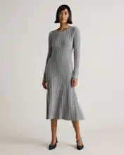 Mongolian Cashmere Wide-Rib Midi Dress | Quince