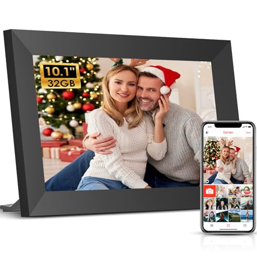 Digital Picture Frame WiFi, 10.1 Inch Frameo Digital Photo Frame 32GB Memory, IPS Touch Screen, Auto-Rotate, Share Pictures Videos Instantly, Wedding, Birthday, Gift for Mom, Dad, Grandparents | Amazon (US)