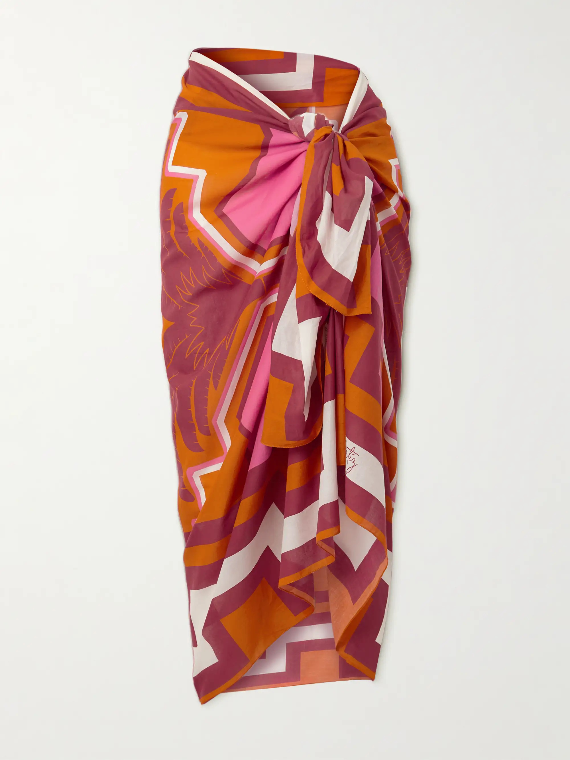 JOHANNA ORTIZ + NET SUSTAIN Sacred Sun printed organic cotton-voile pareo | NET-A-PORTER | NET-A-PORTER (US)