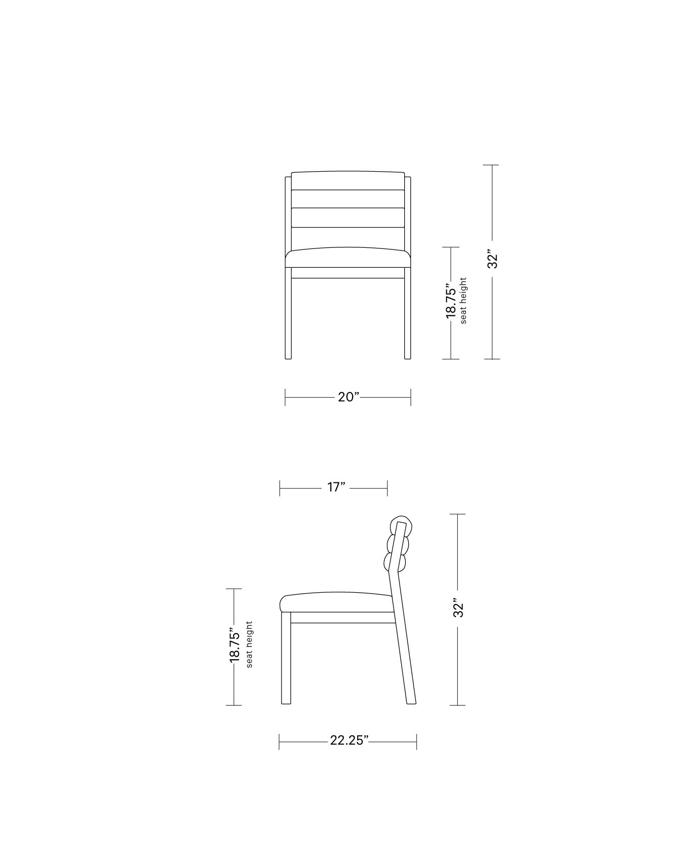 Nora Upholstered Armless Chair | Interior Define