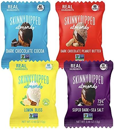 SkinnyDipped Snack Attack Minis Almond Variety Pack, Healthy Snack, Plant Protein, Gluten Free, 0... | Amazon (US)