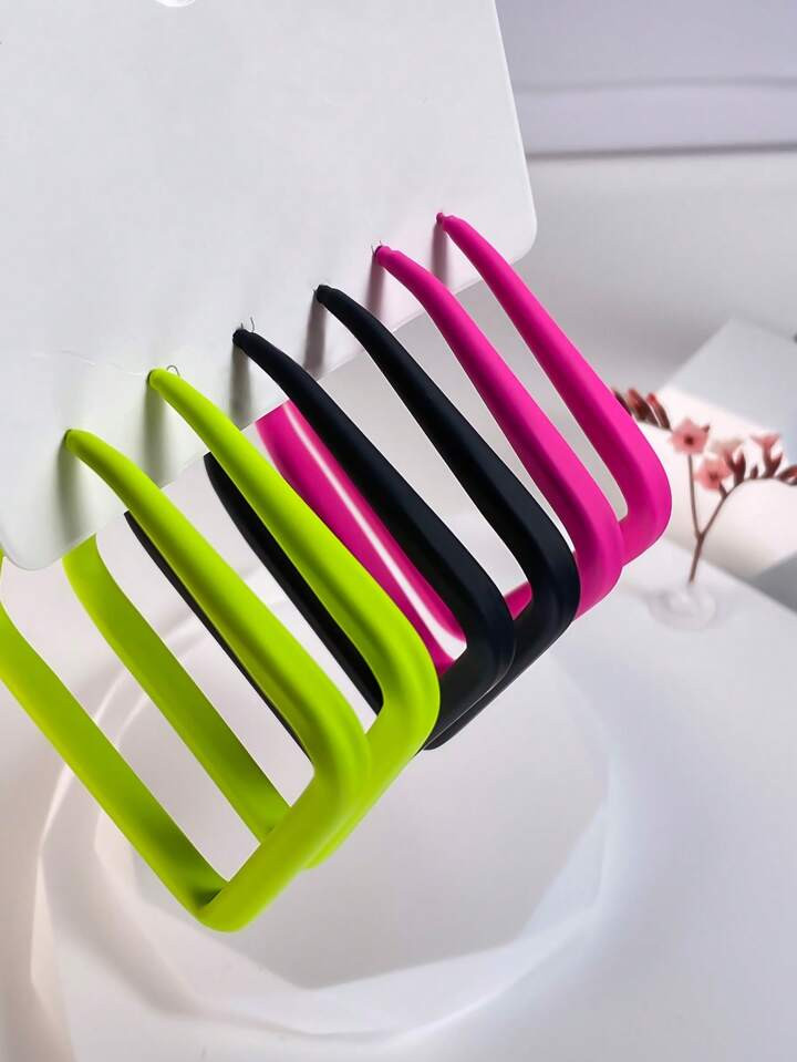 3pairs/set Fashionable Square Hoop Earrings For Women For Daily Decoration | SHEIN