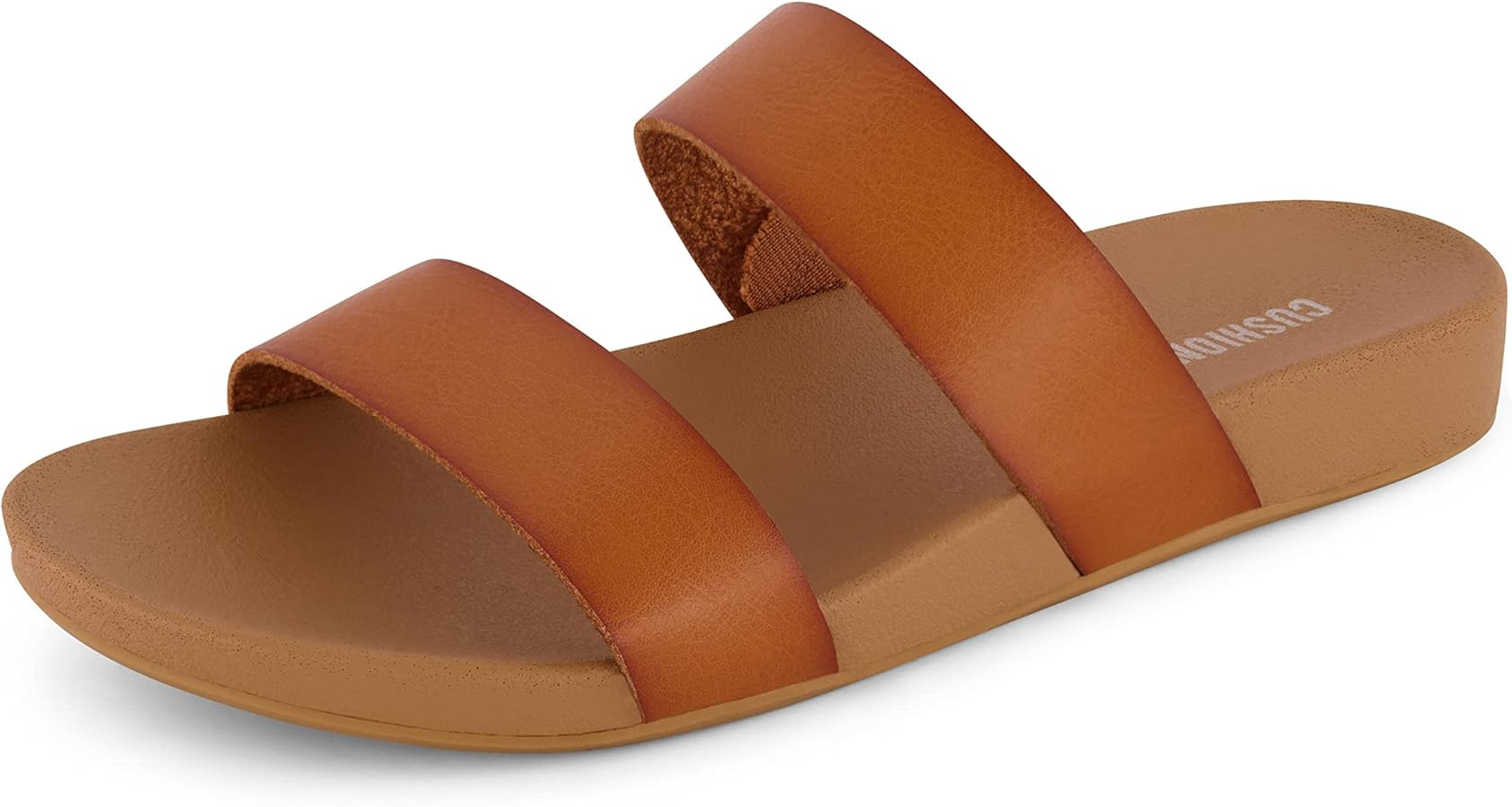 CUSHIONAIRE Women's Josie 2 band slide footbed sandal +Comfort Foam | Amazon (US)
