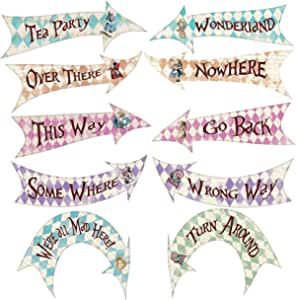 Alice in Wonderland Party Decorations, Mad Hatter Tea Party Supplies, Arrow Hanging Signs Pack of... | Amazon (US)