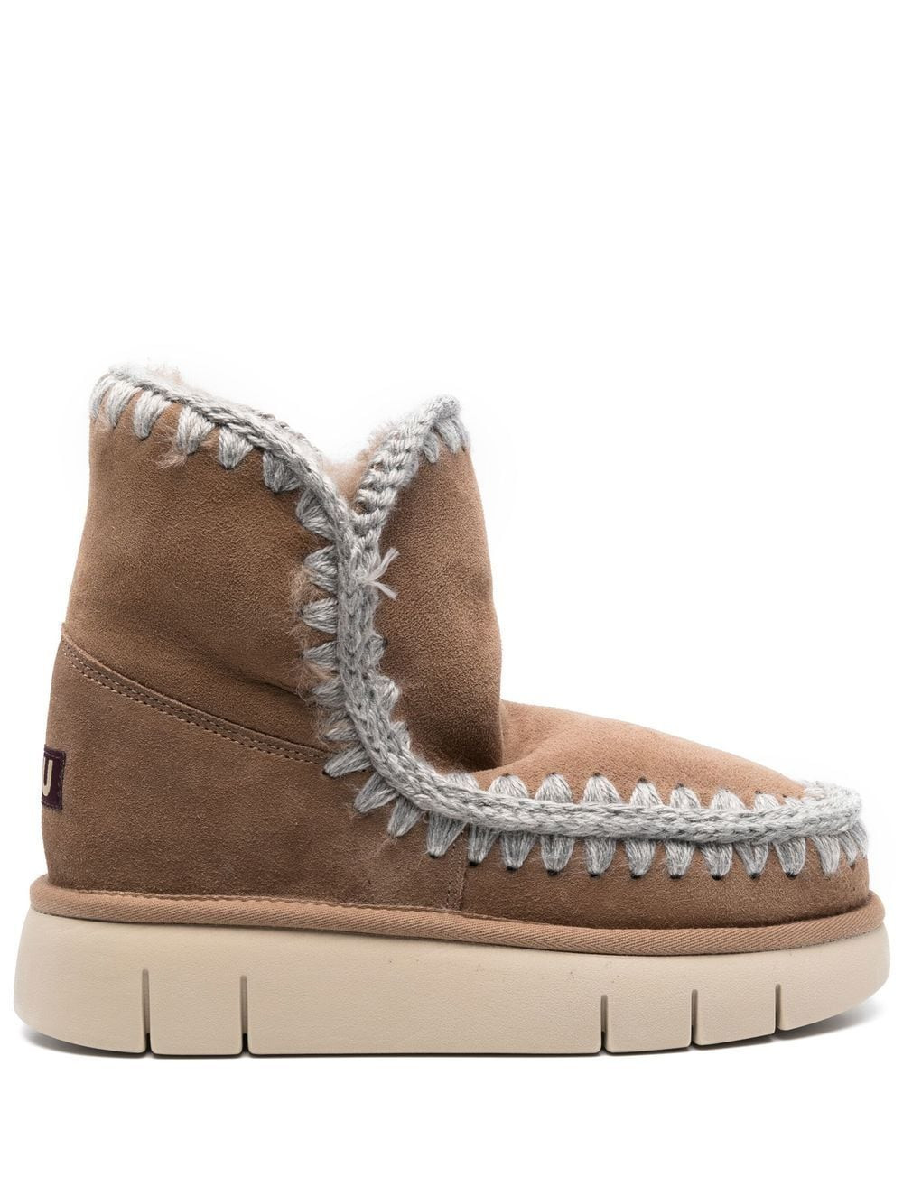 Mou Eskimo 18 overstitch ankle boots - Brown | Farfetch Global