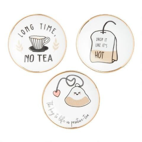 Illustrated Sentiment Ceramic Tea Rests Set of 3 | World Market
