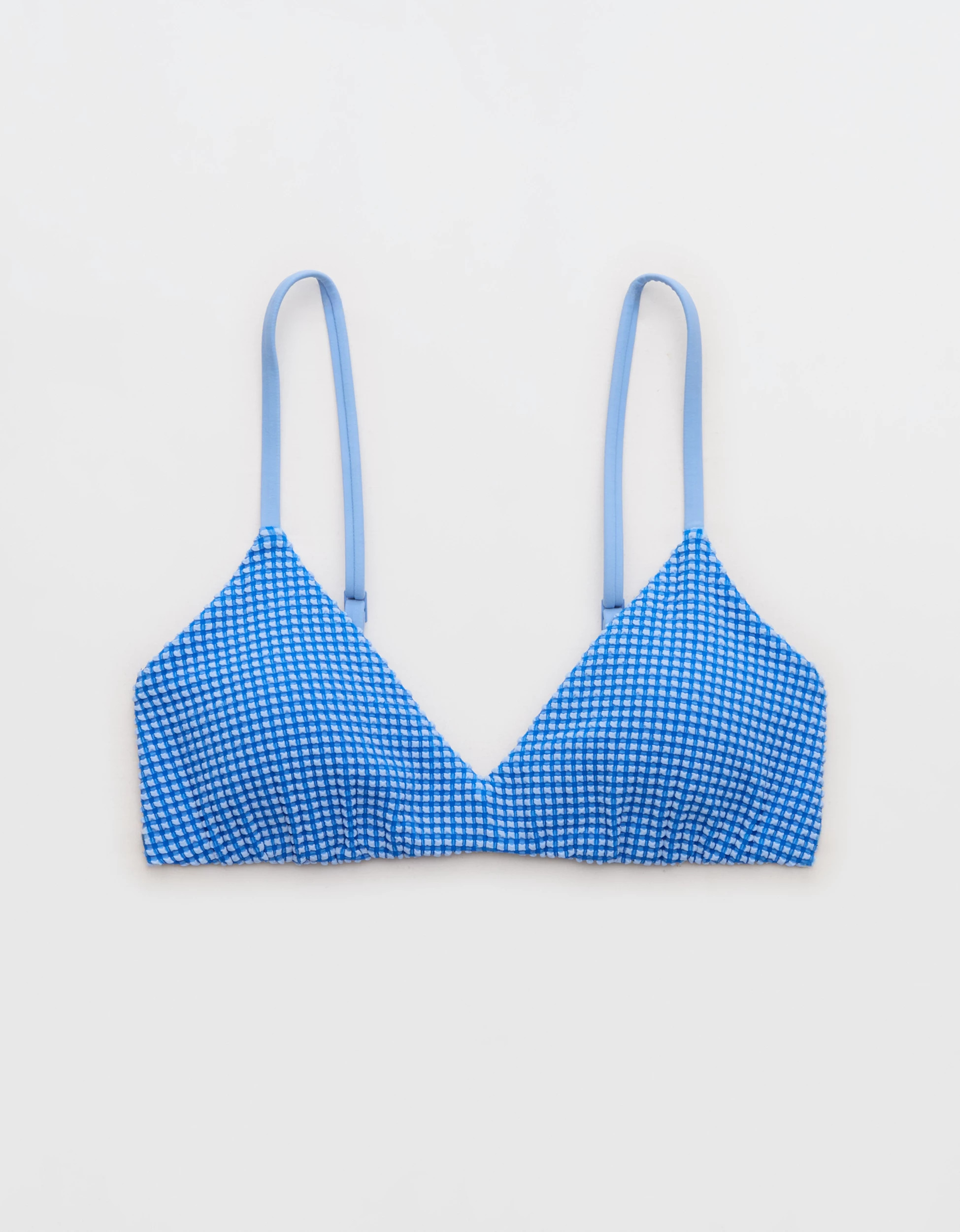 Aerie Gingham Skinny Strap Voop Bikini Top | Aerie
