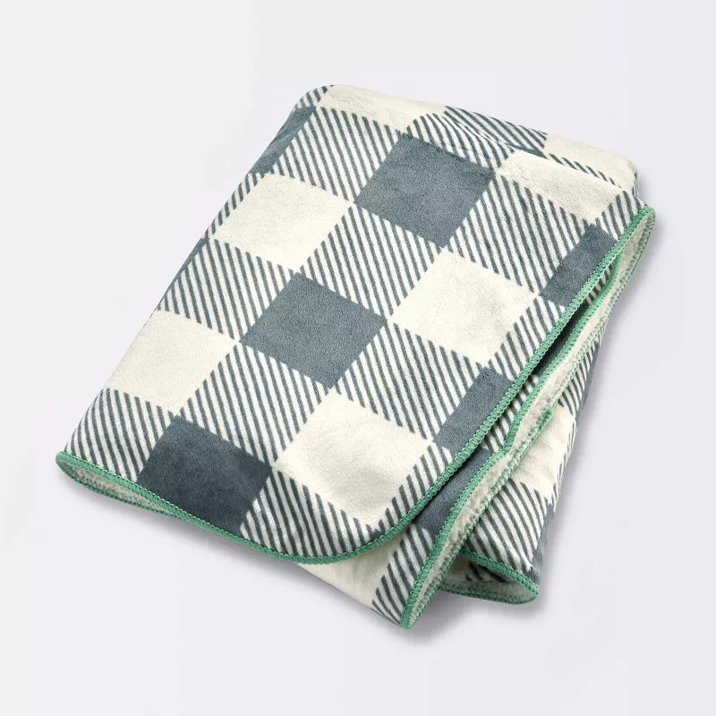 Plush Velboa Buffalo Check Baby Blanket - Cloud Island™ Cream | Target