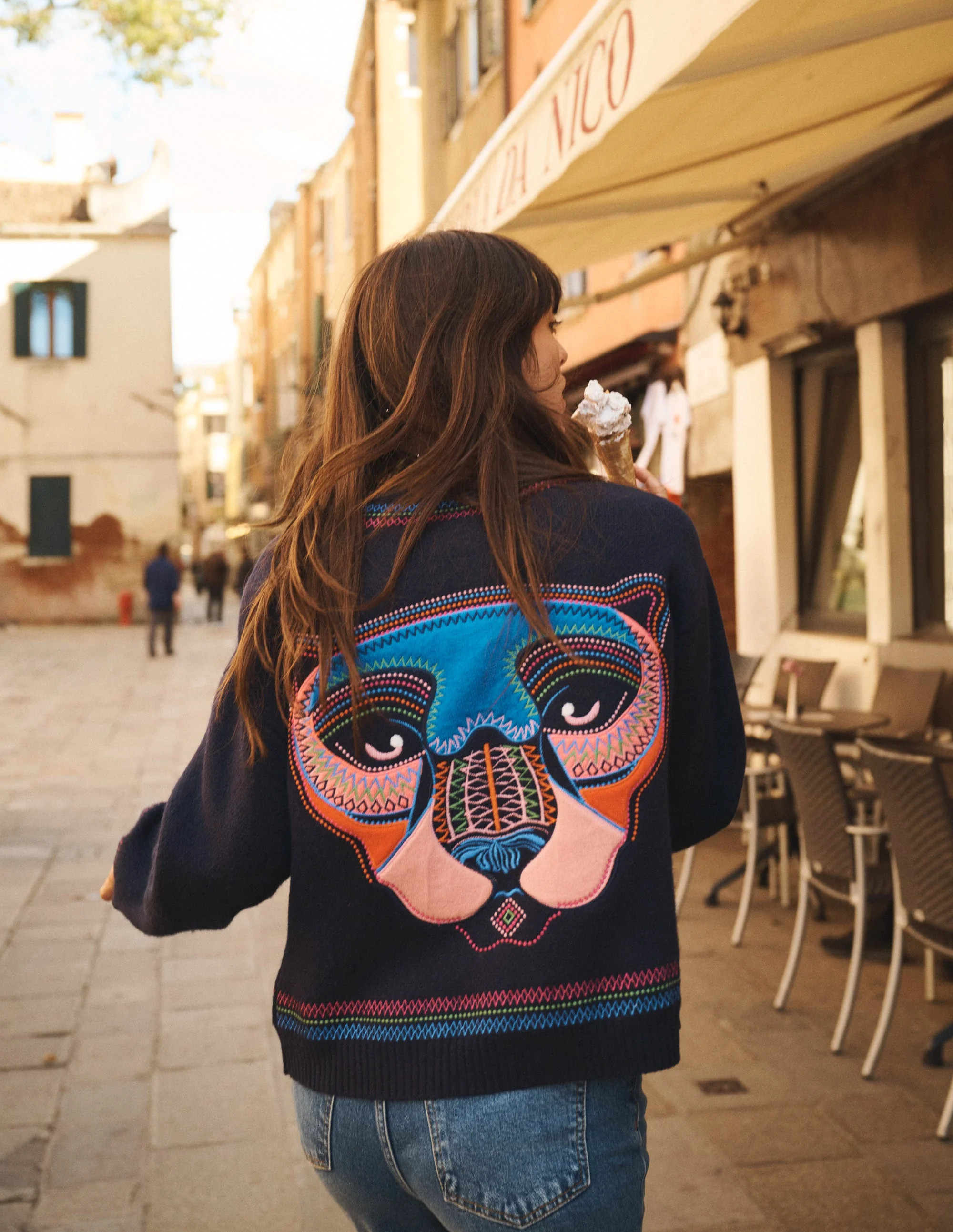 Abi Jacquard Cardigan-Navy, Tiger | Boden (US)