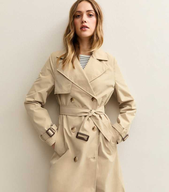 Stone Double Breasted Trench Coat | New Look | New Look (UK)