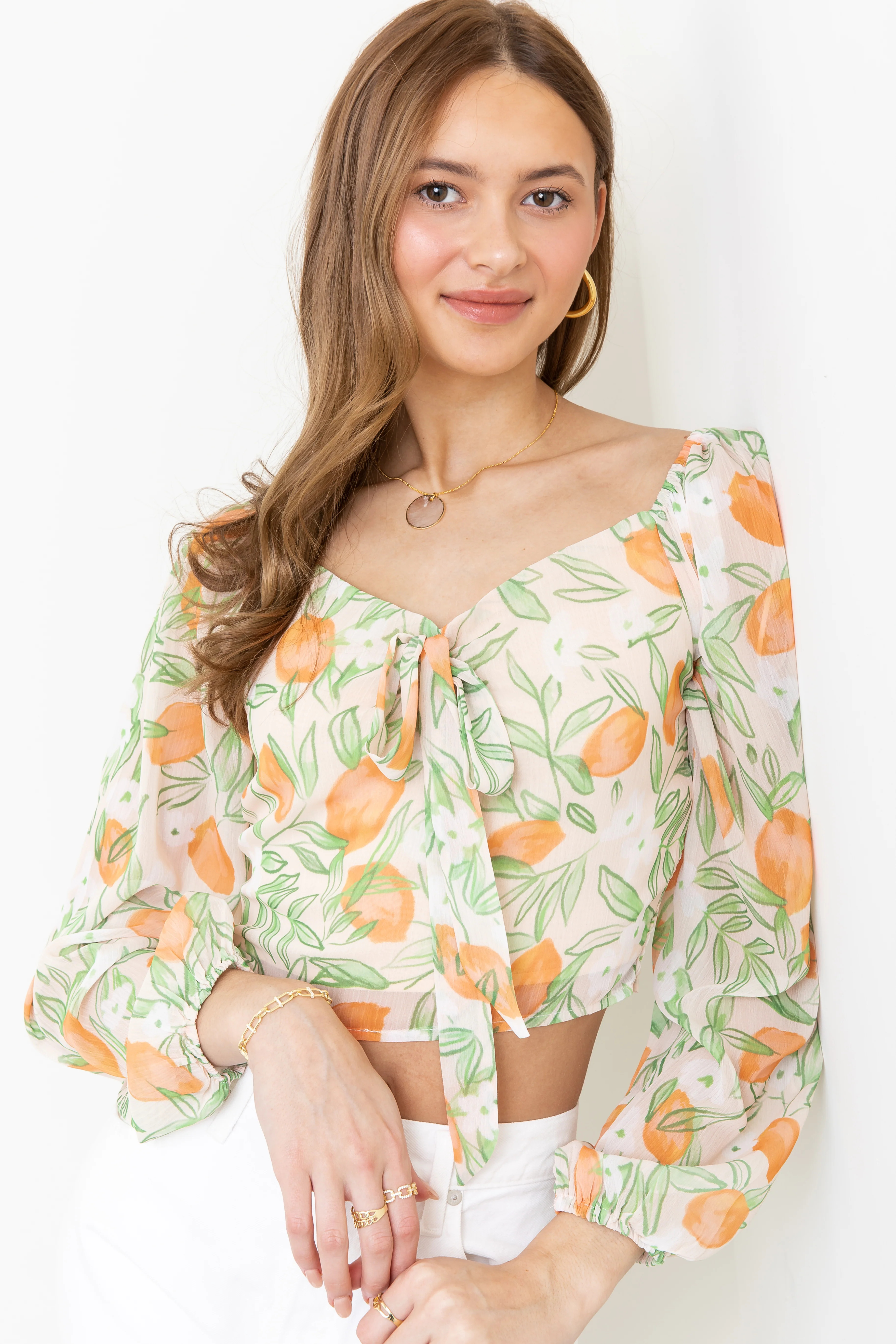 Lemon Garden Ribbon Top | South Moon Under