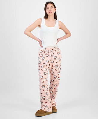 Love Tribe Junior's Hello Kitty Allover-Print Drawstring Pants - Macy's | Macy's