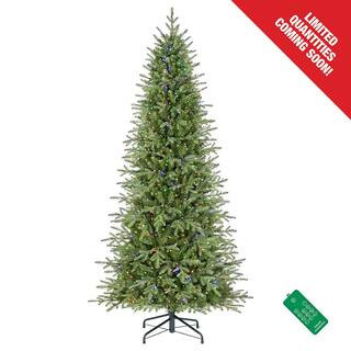 Home Decorators Collection 7.5 ft. Pre-Lit LED Grand Duchess Fir Slim Artificial Christmas Tree 2... | The Home Depot