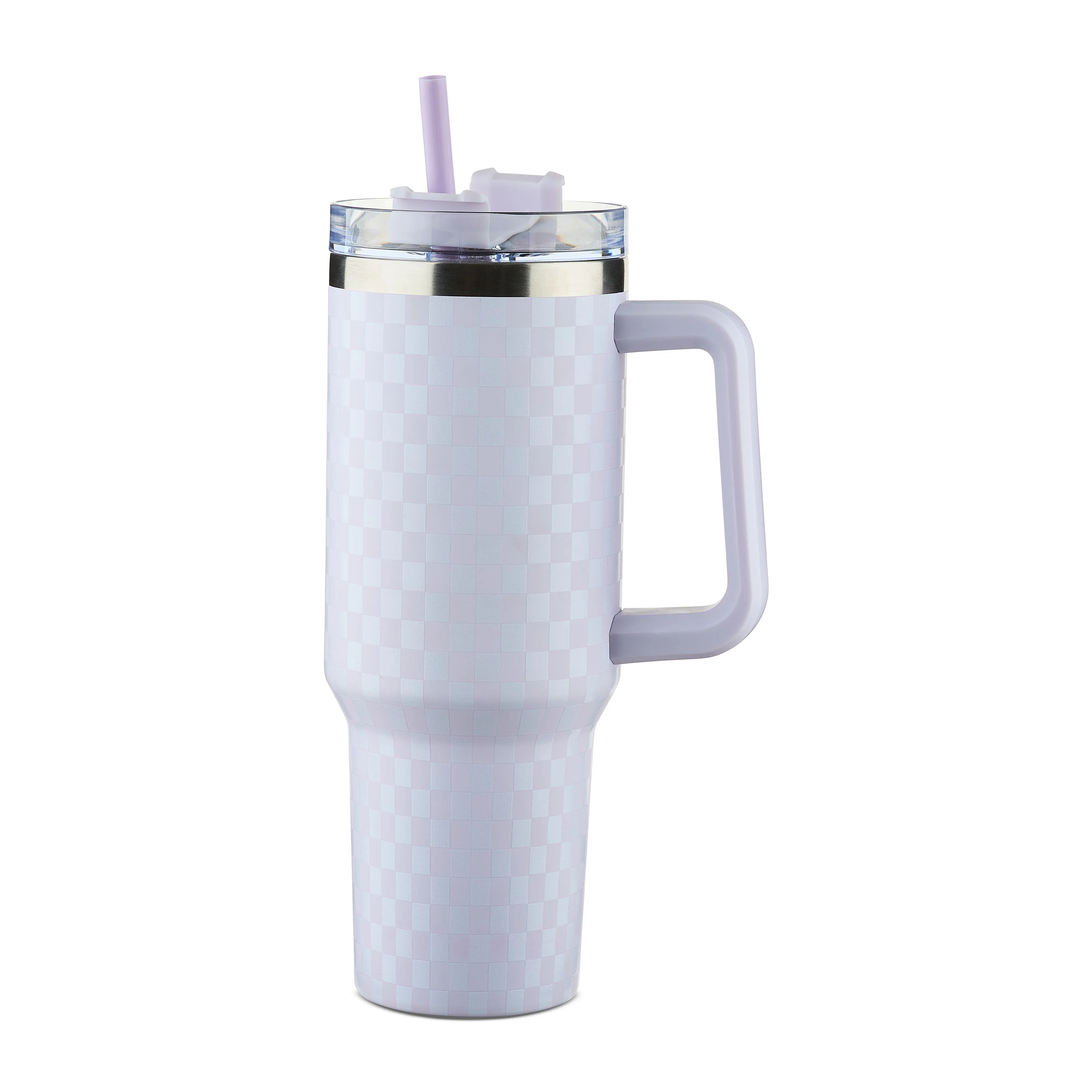 Checkered Tumbler, Purple, 40 fl oz, Valentine's Day by Way To Celebrate | Walmart (US)