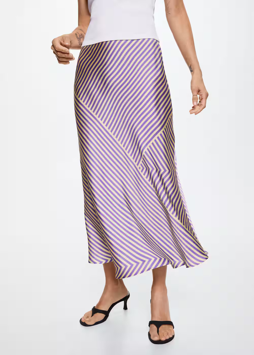 Printed satin skirt  -  Women | Mango USA | MANGO (US)
