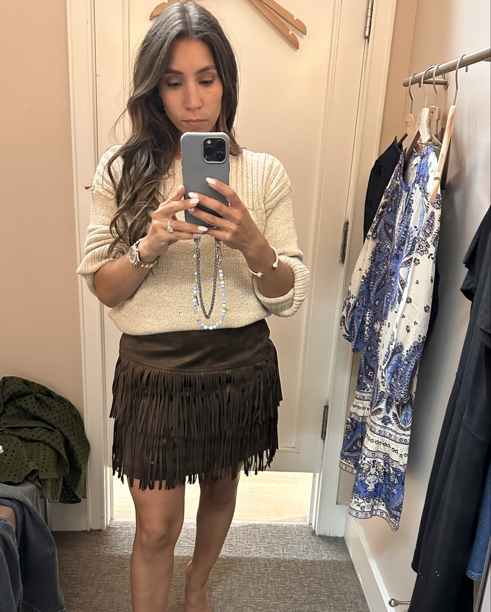 Brown suede fringe is having a moment. 🤎 This exact one from Loft (I’m wearing a size 2 regular) sold out fast, but I linked similar styles. Consider this your public service announcement: buy the fringe. You’ll thank me later.

#LTKSeasonal #LTKSaleAlert