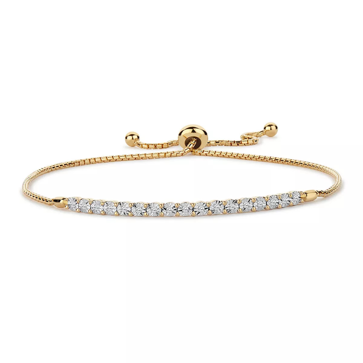 14k Gold Over Silver 1/10 Carat T.W. Diamond Bracelet | Kohl's